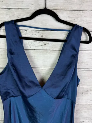 Lulus Incredible Love Navy Satin Cowl Back Midi Slip Dress Size Large thumbnail 5