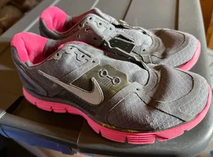 Nike Lunarglide Gray and Hot Pink Trainer Sneakers thumbnail 1