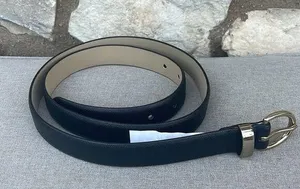 Target brand black faux leather belt gold buckle size large thumbnail 1
