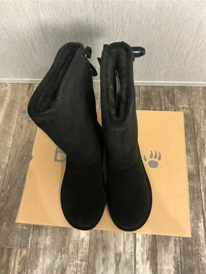 BearPaw Black Tall Women's Suede-Look Boot with Back Bow Size 6.5 thumbnail 16