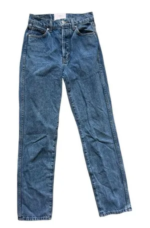 Revice Denim Womens High Waisted Stonewash Straight Leg Mom Jeans - Sz 25 thumbnail 1