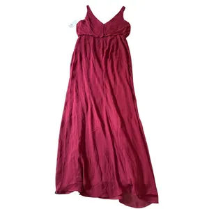 NWT‎ THREAD Bridesmaid Ines Chiffon Sleeveless Gown Burgundy Dessy Size 12 R thumbnail 4