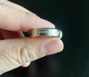 Gold silver forever love ring size 8 thumbnail 4