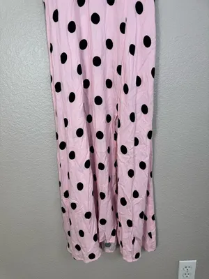 AFRM Jamie Pink Black Polkadot Print Open Back Maxi Dress Medium $138 Revolve thumbnail 6