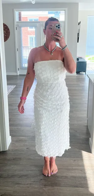 White Midi Lulus Floral Dress thumbnail 1