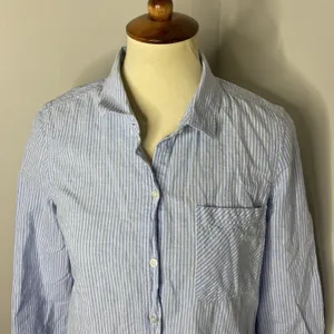 Barbour Seaglow Stripe‎ Cotton & Linen Shirtdress Sz 6 thumbnail 6