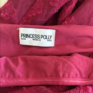Princess Polly Azura Off The Shoulder Maxi Dress Burgundy thumbnail 3
