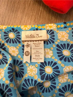 Matilda Jane Blue and Cream Crochet-Trim Floral Sleeve Tunic thumbnail 4