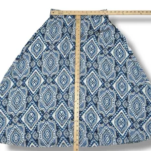 Metrowear Satin Mosaic Print Midi Skirt Blue White‎ Medium thumbnail 11