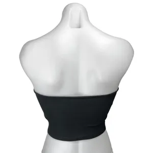 Zara Women's Black Rib Knit Strapless Bandeau Tube Cropped Tank Top Size S thumbnail 2
