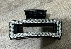 New without tags black diamond plastic hair clip. 3 in long thumbnail 1
