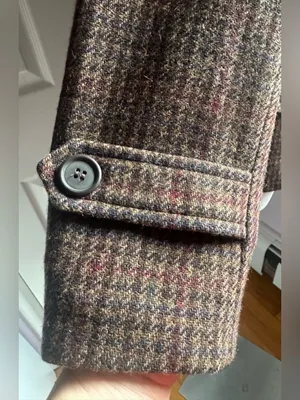INTERNATIONAL SCENE Brown Red Blue Wool Blend Double-Breasted Coat Sz 11/12 thumbnail 7