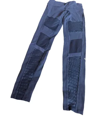 Alo Yoga High-Waisted Moto Leggings Navy Stretch Ankle Length Workout Size XS thumbnail 6