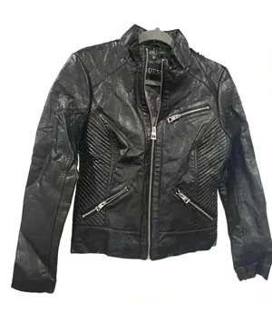 🖤 GUESS Quilted Faux Leather Moto Jacket –‎ Black Size M 🖤✨ thumbnail 1