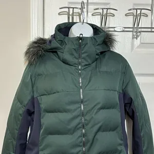 Salomon Stormcozy Puffer‎ Ski Snow Boarding with removable hood or fur trim L thumbnail 2