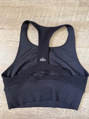 ALO Yoga Black Racerback Sports Bra Size XS thumbnail 2