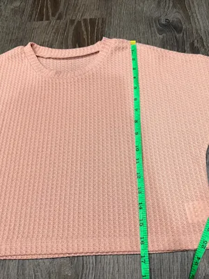 NWOT Unbranded Waffle Knit Cropped Short Sleeve thumbnail 6