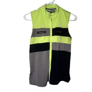 Jamie Sadock Golf Top Womens Small Sleeveless Colorblock Green Yellow Gray Black thumbnail 8