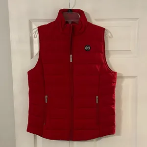 Michael Kors Vibrant Red Outerwear Vest size M excellent condition length 28” thumbnail 1