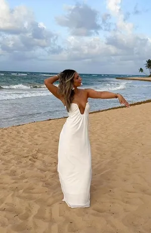 Beginning Boutique White Strapless Maxi Dress thumbnail 2