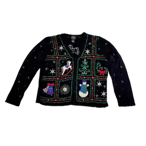 Designers Studio Originals Vintage 90s Ugly Christmas Cardigan Sweater Medium thumbnail 2
