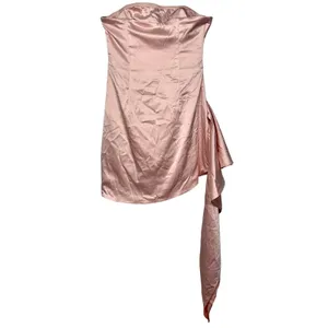 NWT Babyboo Leoni Blush Pink Satin Ruched Strapless Mini Dress Womens Size XS thumbnail 11