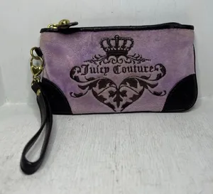 Vintage 2011 Juicy Couture Lavender Purple Velour Large Wristlet thumbnail 1