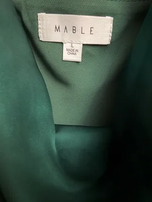 MABLE Emerald Satin Cowl Midi Dress thumbnail 3