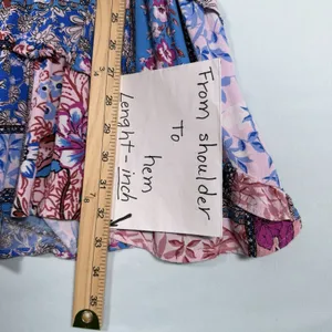 Anthropologie‎ Size-S Robin Mini Dress Blue Pink Paisley Patchwork thumbnail 5