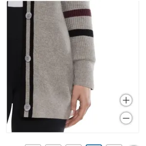 Matty M Gray Cardigan with Black and Burgundy Stripes thumbnail 5