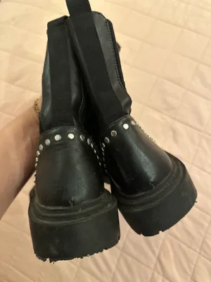 Zara Black Studded Boots thumbnail 5