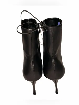 NEW Nine West Black Faux Leather Studded Pointed Toe Ankle Booties Size 10 thumbnail 5