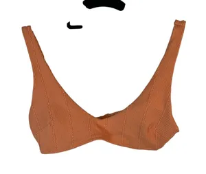 Aerie Orange Textured Scoop Neck Bikini Top Size‎ Medium M Swimwear summer beach thumbnail 1