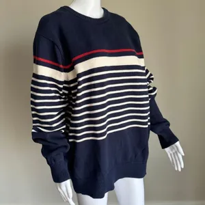 J. Crew 100% Cotton Striped Oversized Coastal Knit Sweater Size XL thumbnail 2