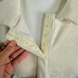 Beyond Yoga Tropez Romper Pistachio Cream Terry Cloth Short Sleeve Belted M NEW thumbnail 4