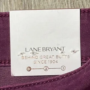 Lane Bryant Mid-Rise Essential Stretch Girlfriend Crop Purple Jeans thumbnail 4