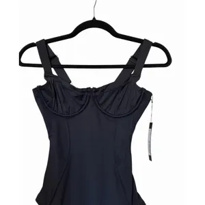 TA3 Lifty One Piece Swimsuit Black Corset Lace Up Sculpting Small NWT thumbnail 5