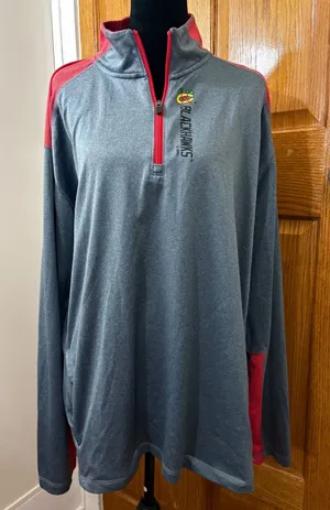 Chicago Blackhawks Women’s XL Gray Red Quarter Zip Pullover NHL thumbnail 1