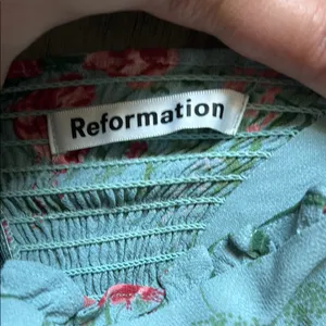 Reformation Blue Asymmetrical Ruffled Maxi Sundress thumbnail 2