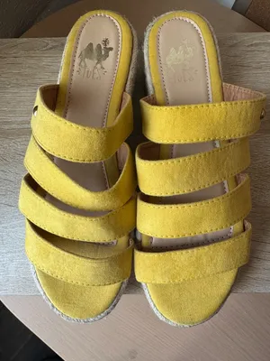 Toes Yellow Espadrille Platform Sandals - Size 10 thumbnail 7