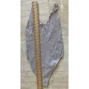 Wishlist Ribbed V-Neck Bodysuit Sleeveless Light Basic Tank‎ Leotard L thumbnail 4