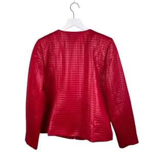 Valerie Stevens Lightweight Quilted Poly Red Jacket Women's Size Large Full Zip thumbnail 3