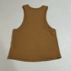 Maeve by Anthropologie Ribbed Tan Sleeveless Tank Top Size Medium thumbnail 2
