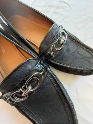 Coach Fortunata Signature C Black Jacquard Patent Leather Loafers Women’s 7.5B thumbnail 7