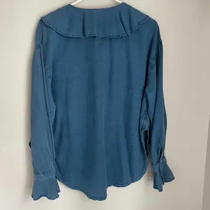 Free People Amber Chambray Ruffle Blouse (Size S) thumbnail 7