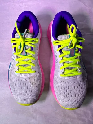 Oasis Women's Athletic Sneakers in White, Neon Yellow, Pink & Teal thumbnail 4