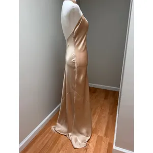 Show Me Your Mumu Jasmine Halter Maxi Dress Champagne Satin Size XS thumbnail 7