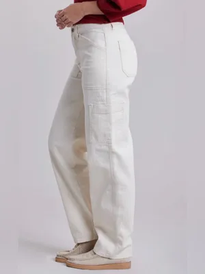 UNIONBAY Straight Leg Ivory Utility Jeans thumbnail 3
