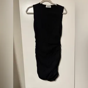 Reformation Black Ruched Halter Mini Dress thumbnail 2