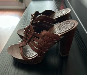 DIOR wood and leather limited edition heels thumbnail 1